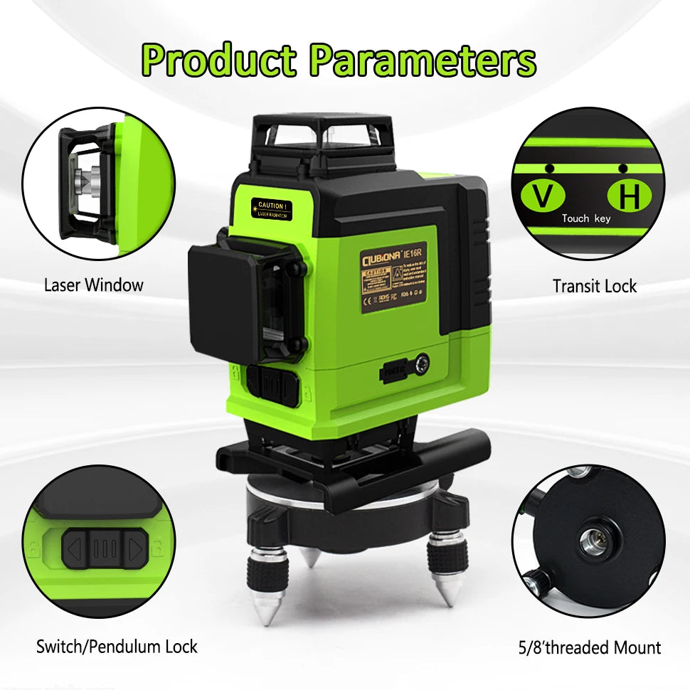 Remote Control 4D 16 lines Laser Level