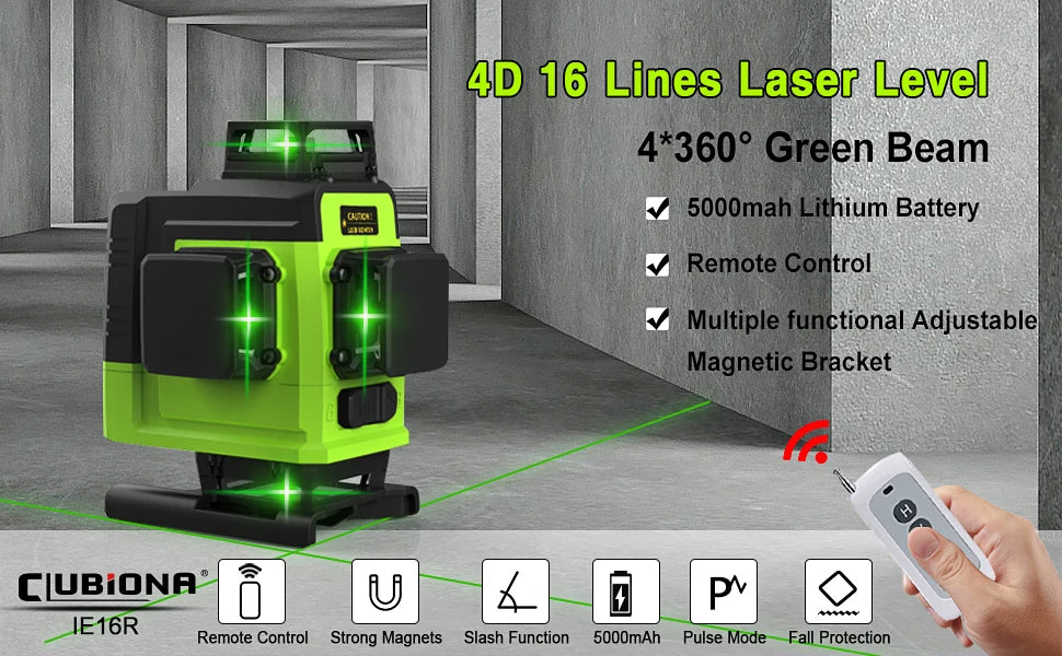 Remote Control 4D 16 lines Laser Level
