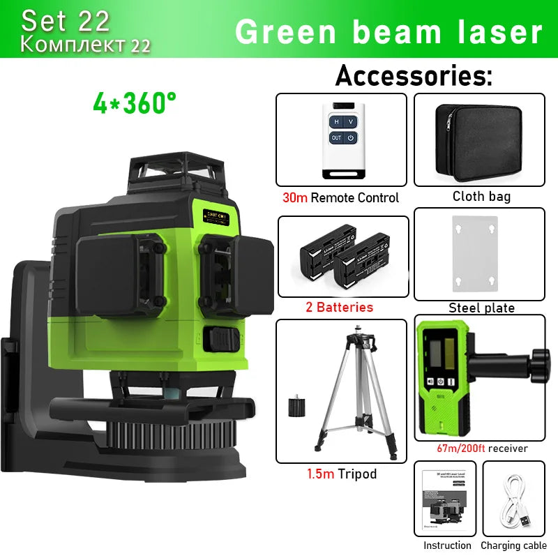 Remote Control 4D 16 lines Laser Level