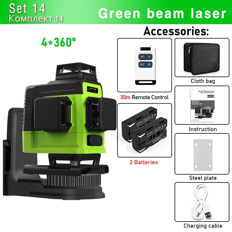 Remote Control 4D 16 lines Laser Level