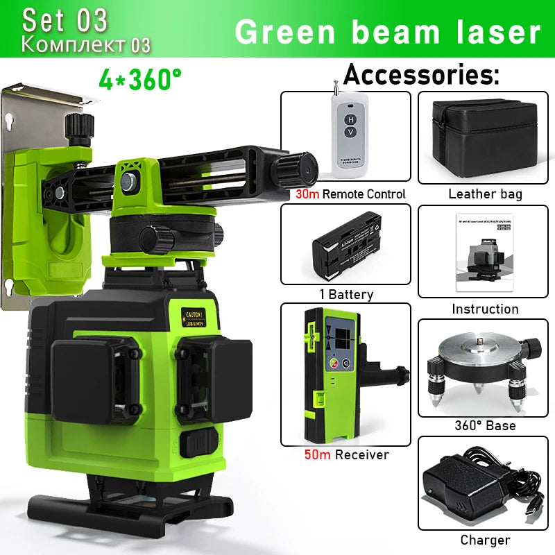 Remote Control 4D 16 lines Laser Level