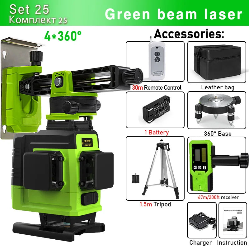 Remote Control 4D 16 lines Laser Level