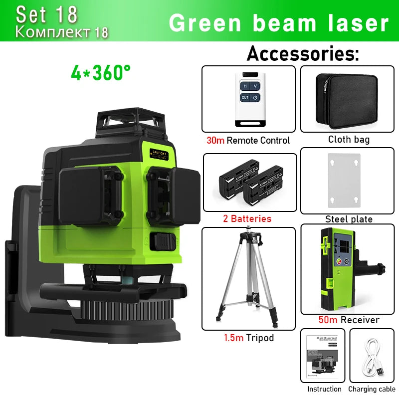 Remote Control 4D 16 lines Laser Level