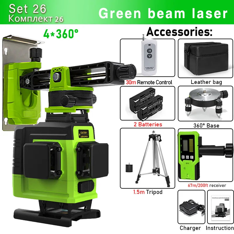Remote Control 4D 16 lines Laser Level