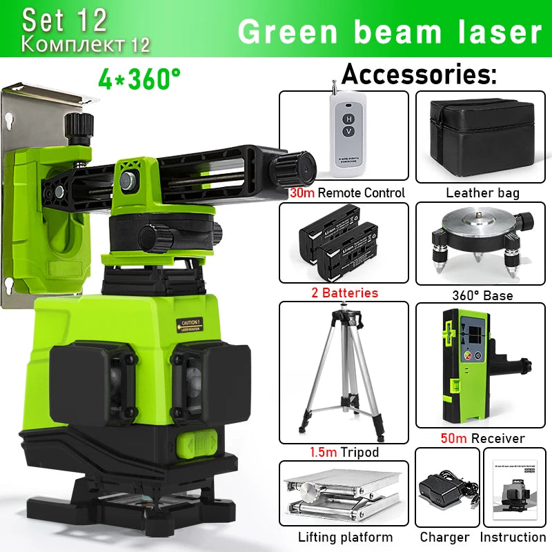 Remote Control 4D 16 lines Laser Level