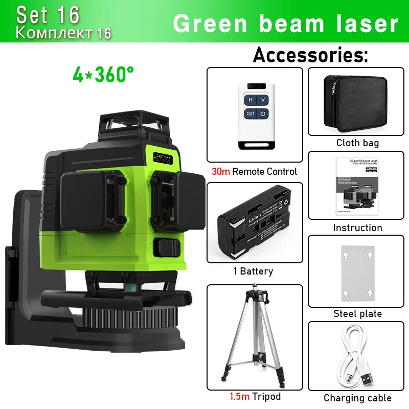 Remote Control 4D 16 lines Laser Level