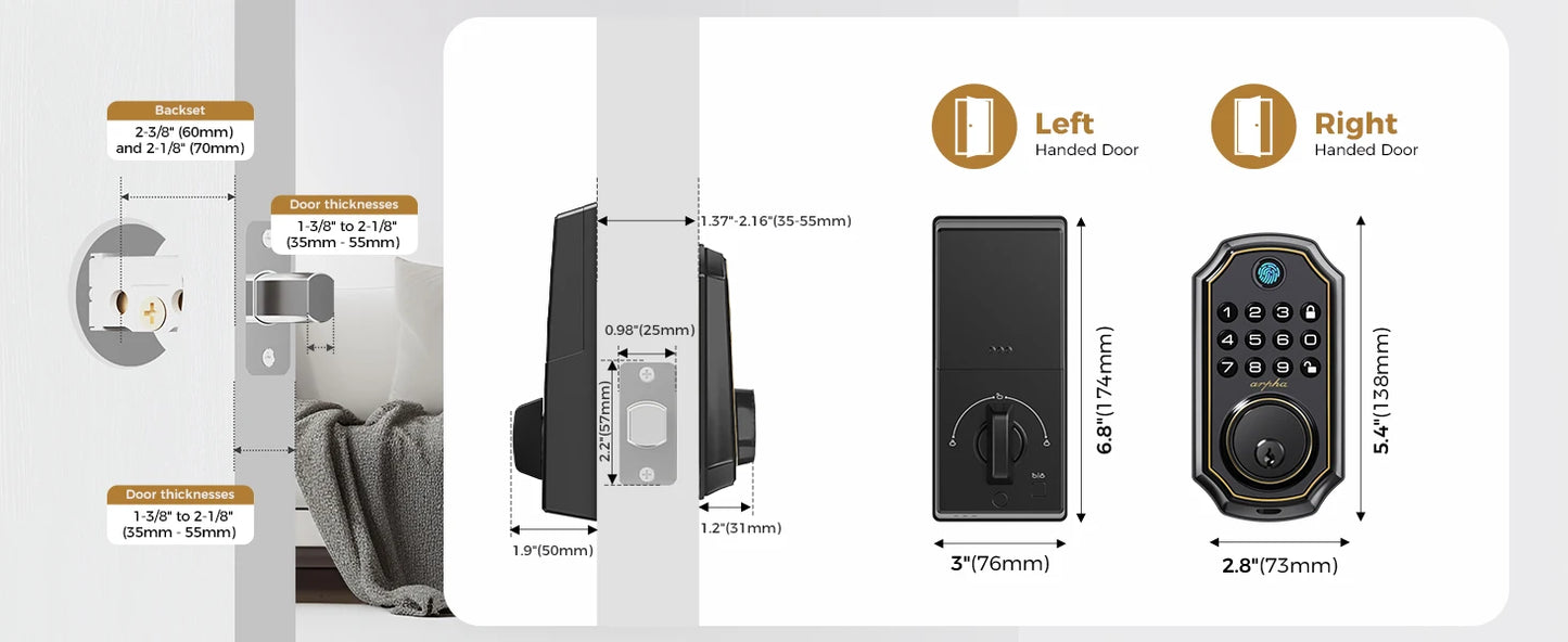 5-in-1 Smart Fingerprint Deadbolt