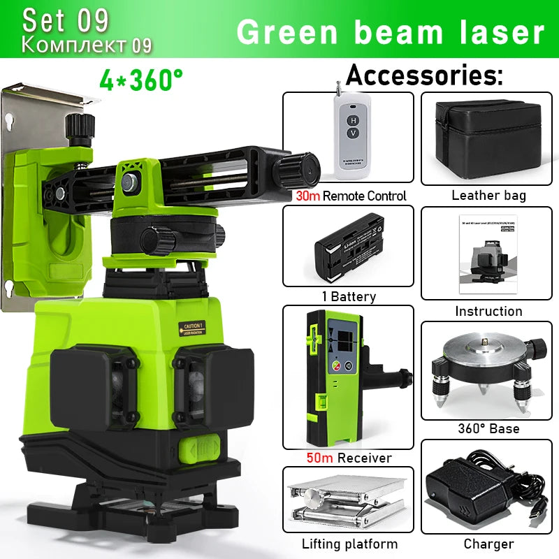 Remote Control 4D 16 lines Laser Level