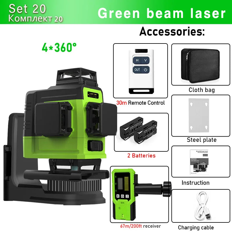 Remote Control 4D 16 lines Laser Level