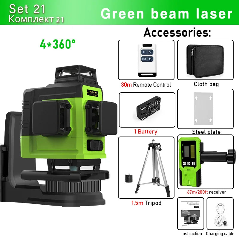 Remote Control 4D 16 lines Laser Level