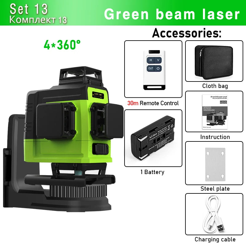 Remote Control 4D 16 lines Laser Level