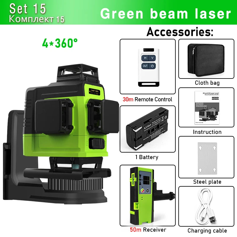 Remote Control 4D 16 lines Laser Level