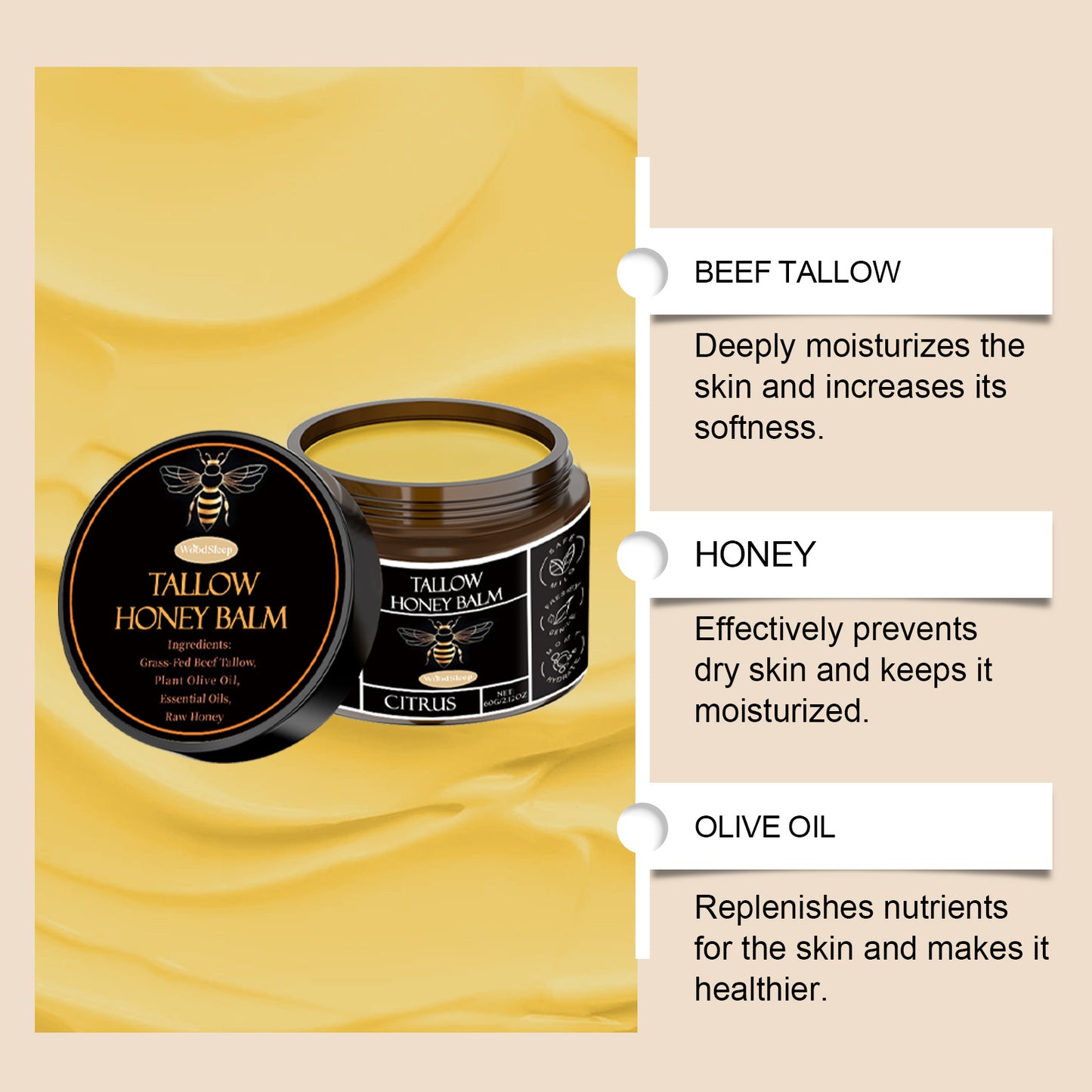 Tallow Honey Facial Balm