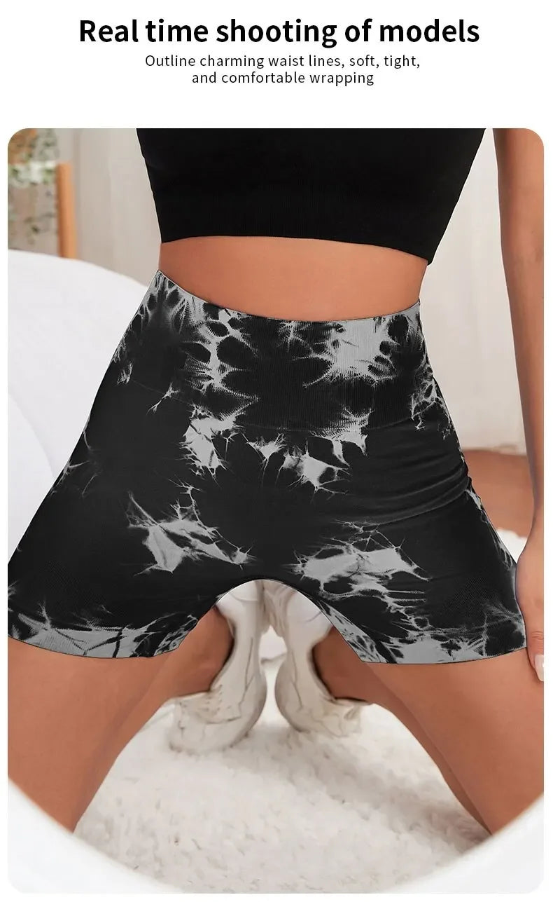 Breathable Tie Dye Yoga Shorts