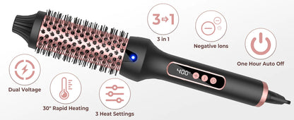 3 in 1 Curling Iron Hair Brush