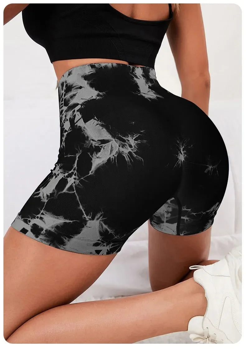 Breathable Tie Dye Yoga Shorts