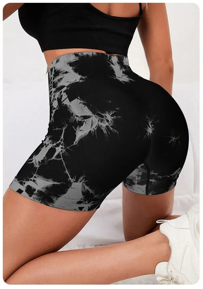 Breathable Tie Dye Yoga Shorts