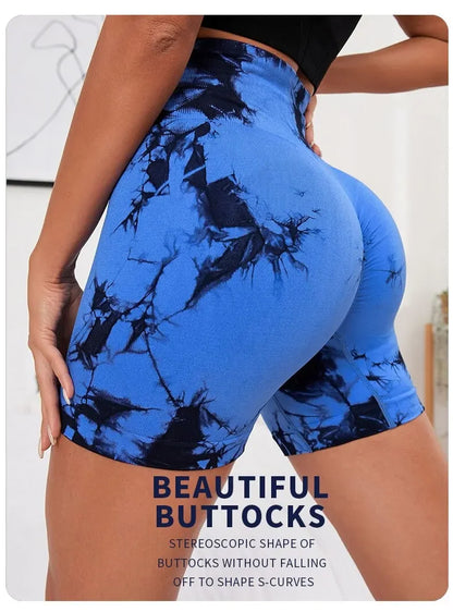Breathable Tie Dye Yoga Shorts