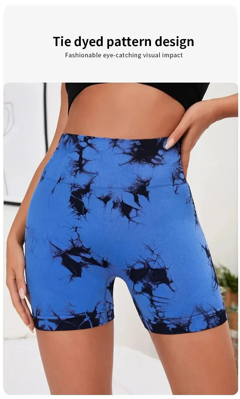 Breathable Tie Dye Yoga Shorts