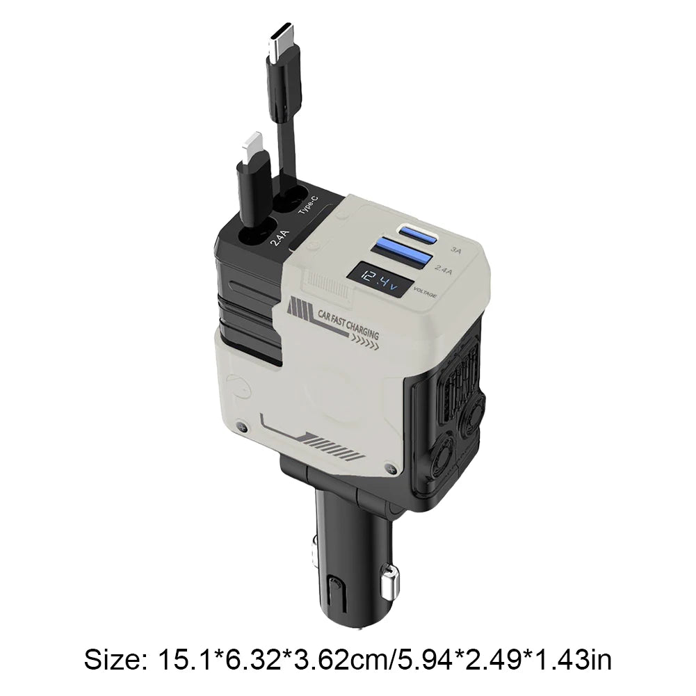 4 in 1 Retractable Car Charger