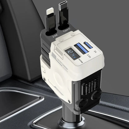 4 in 1 Retractable Car Charger