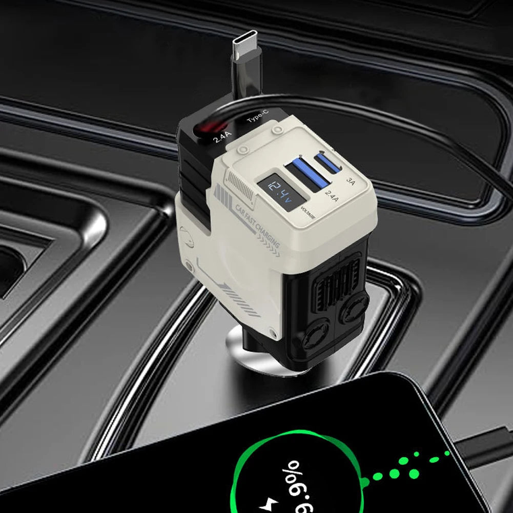 4 in 1 Retractable Car Charger