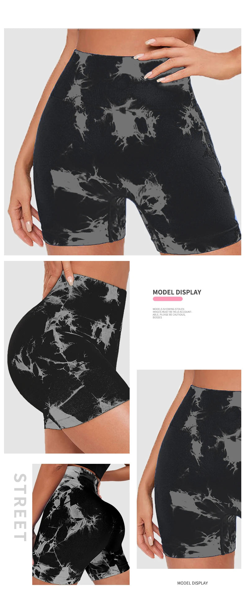 Breathable Tie Dye Yoga Shorts