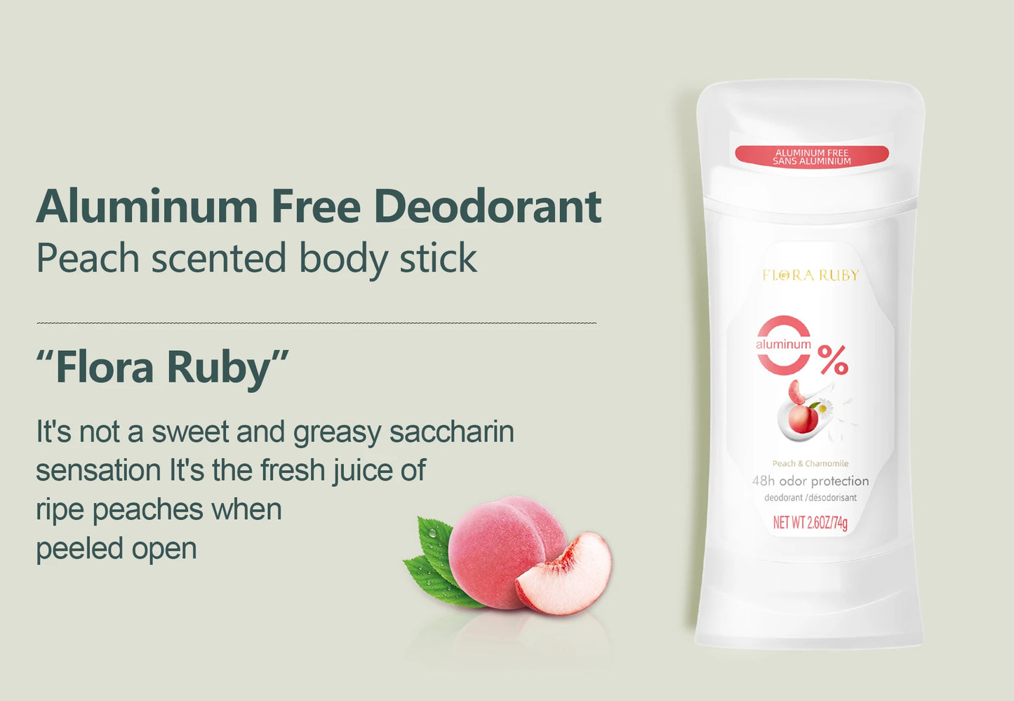 Aluminum Free Peach Deodorant