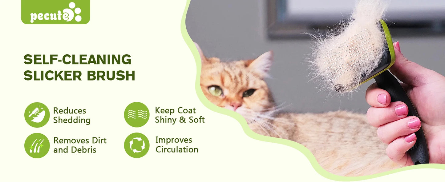 Pets Self-Cleaning Slicker Brush