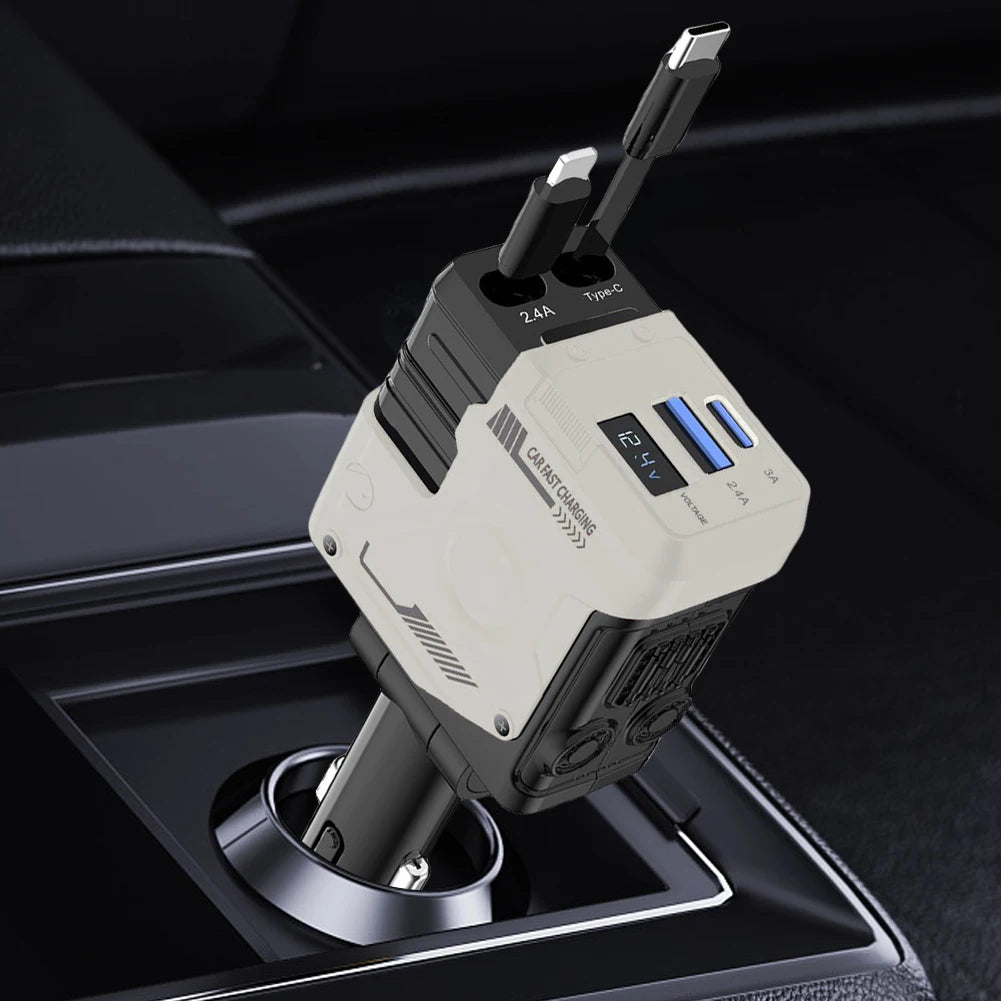 4 in 1 Retractable Car Charger