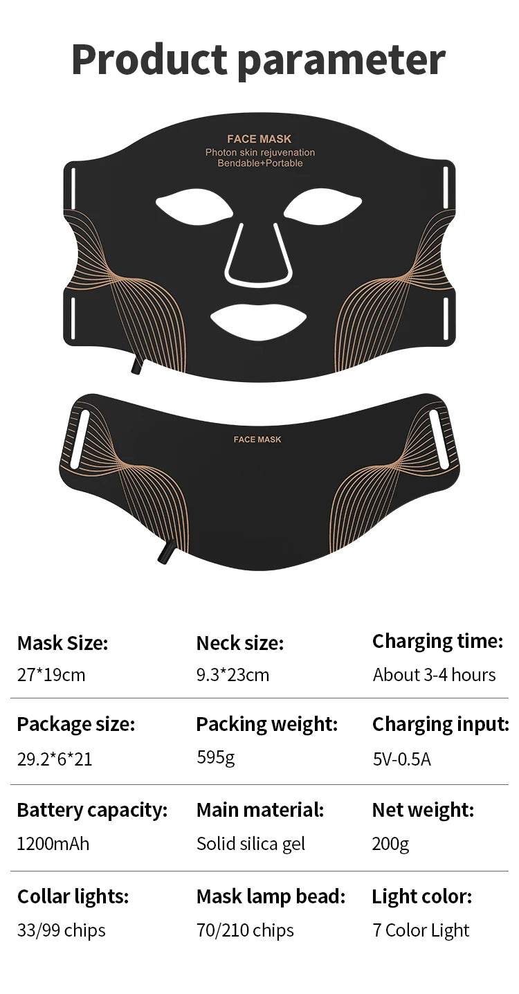 7 Color LED Face Mask