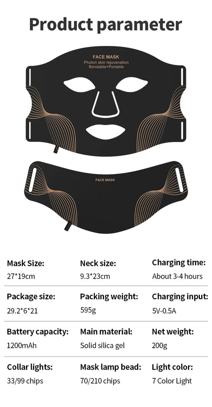 7 Color LED Face Mask