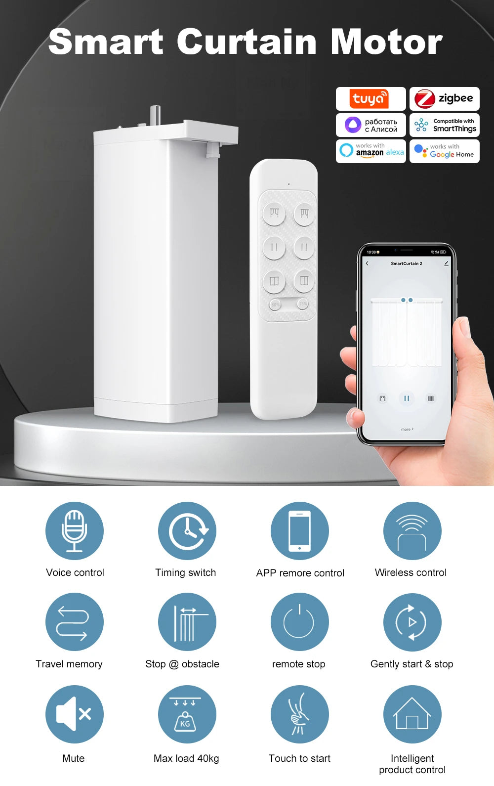 Smart WiFi Shutter Curtain Motor