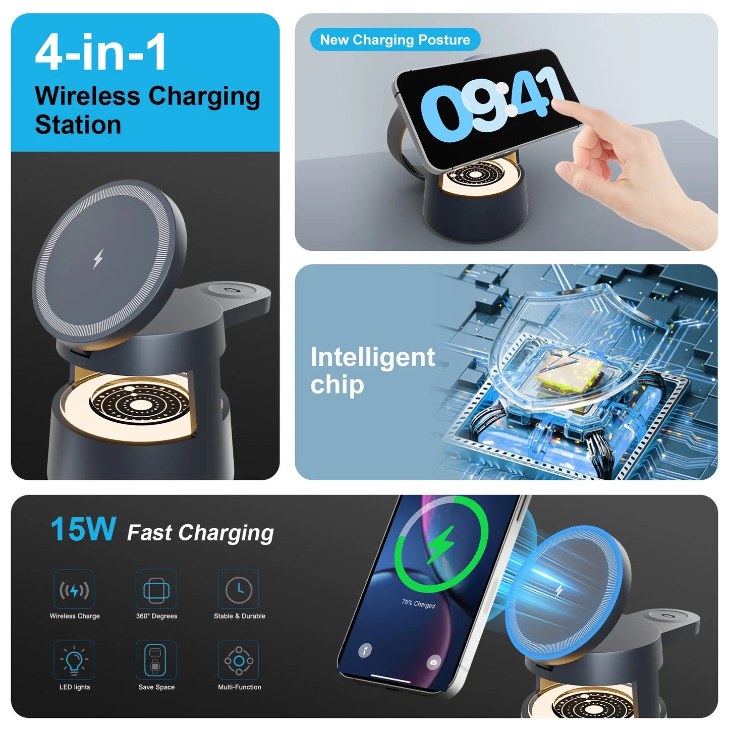 4 in 1 Magnetic Wireless Charger