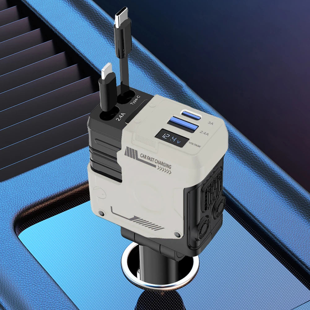 4 in 1 Retractable Car Charger