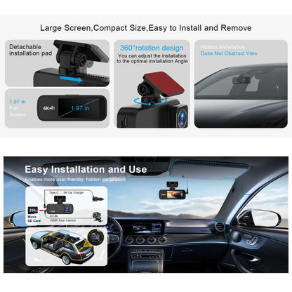 Dual Lens Car 4K Dash Cam