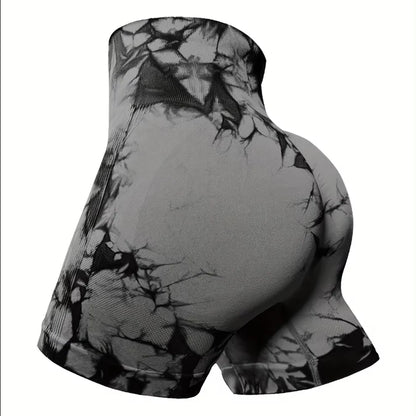 Breathable Tie Dye Yoga Shorts