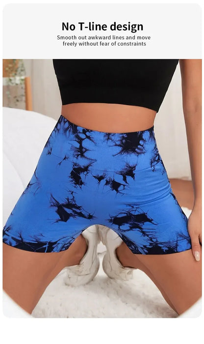Breathable Tie Dye Yoga Shorts