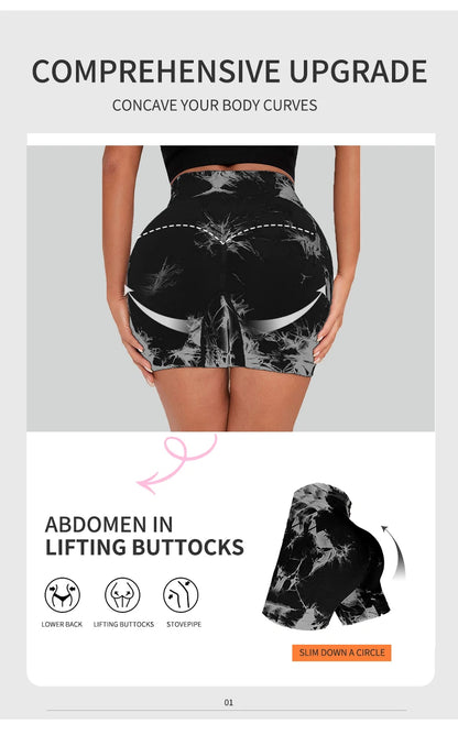 Breathable Tie Dye Yoga Shorts