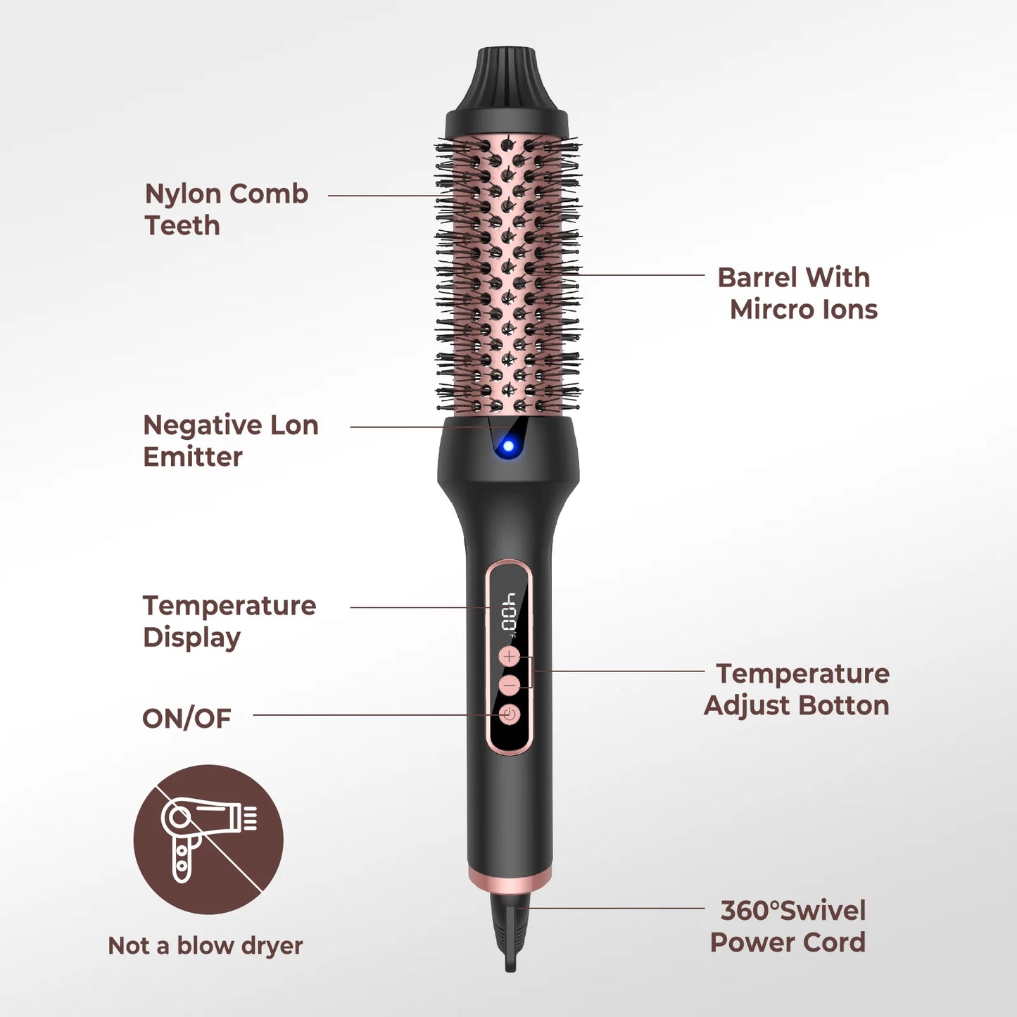 3 in 1 Curling Iron Hair Brush