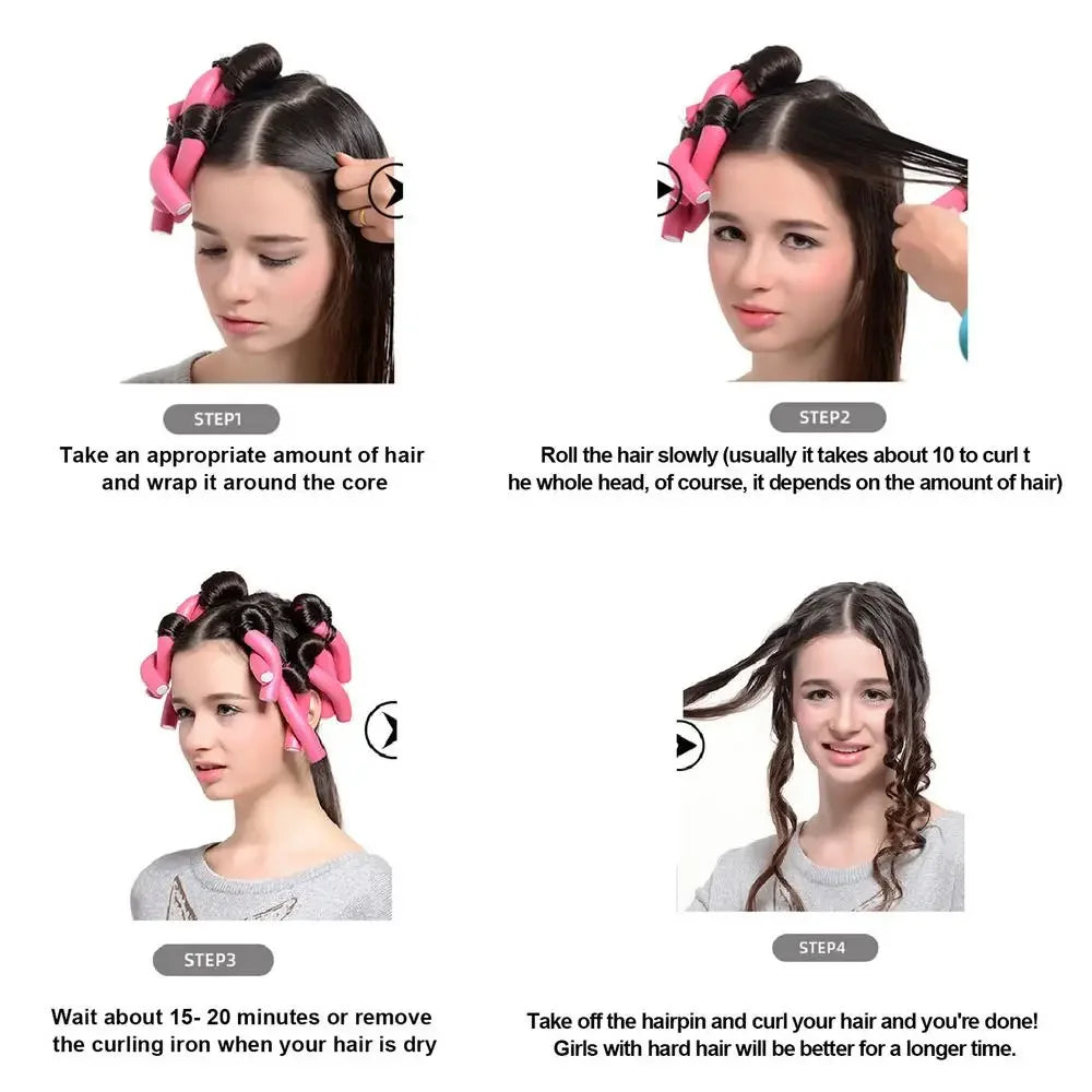 10pcs Heatless Hair Curler