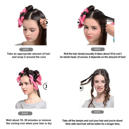 10pcs Heatless Hair Curler
